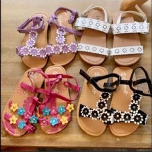 Lot of 4 Toddler Sandals. New. 9/10 Adorable Lot!